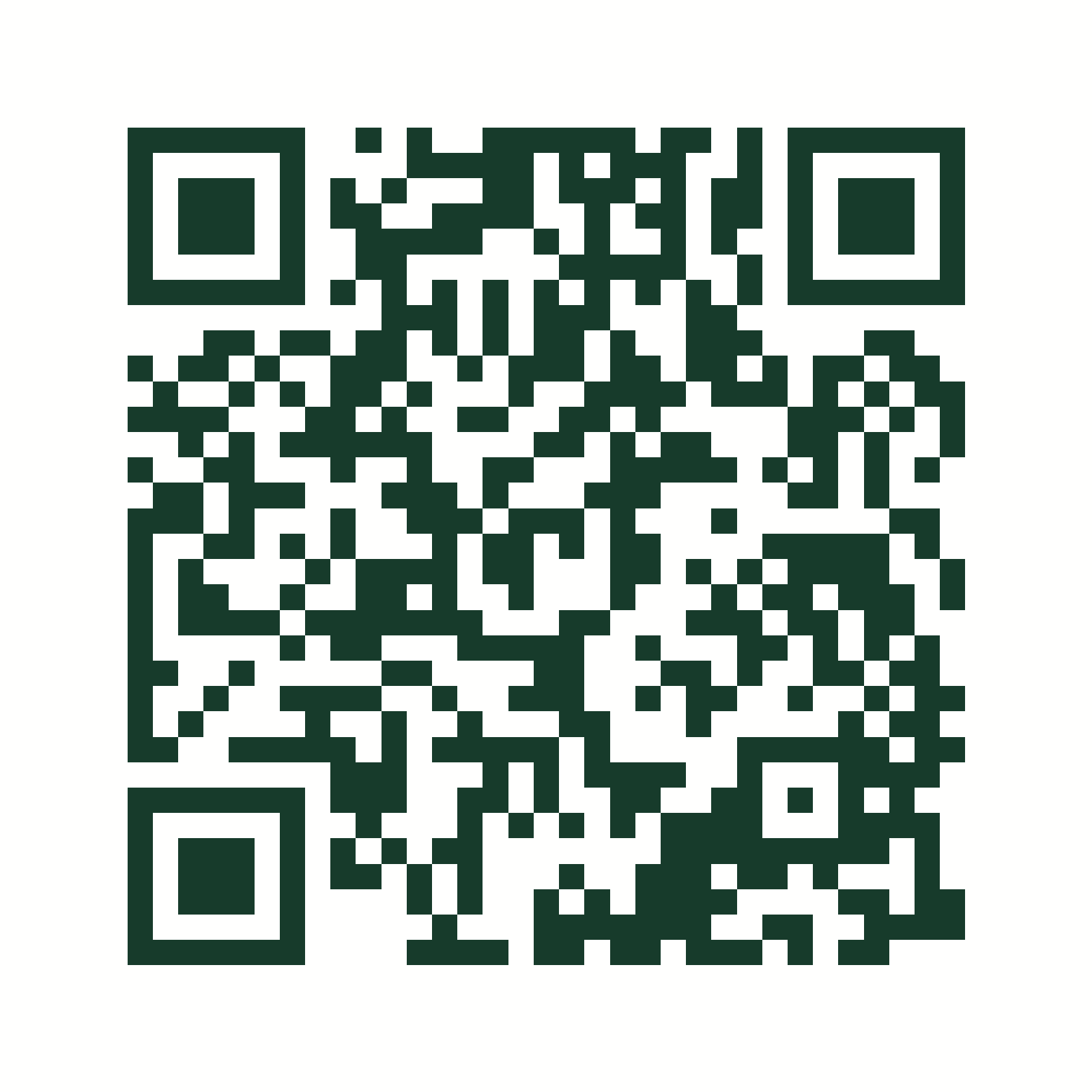 QR code that opens the Franco Gardening Service website